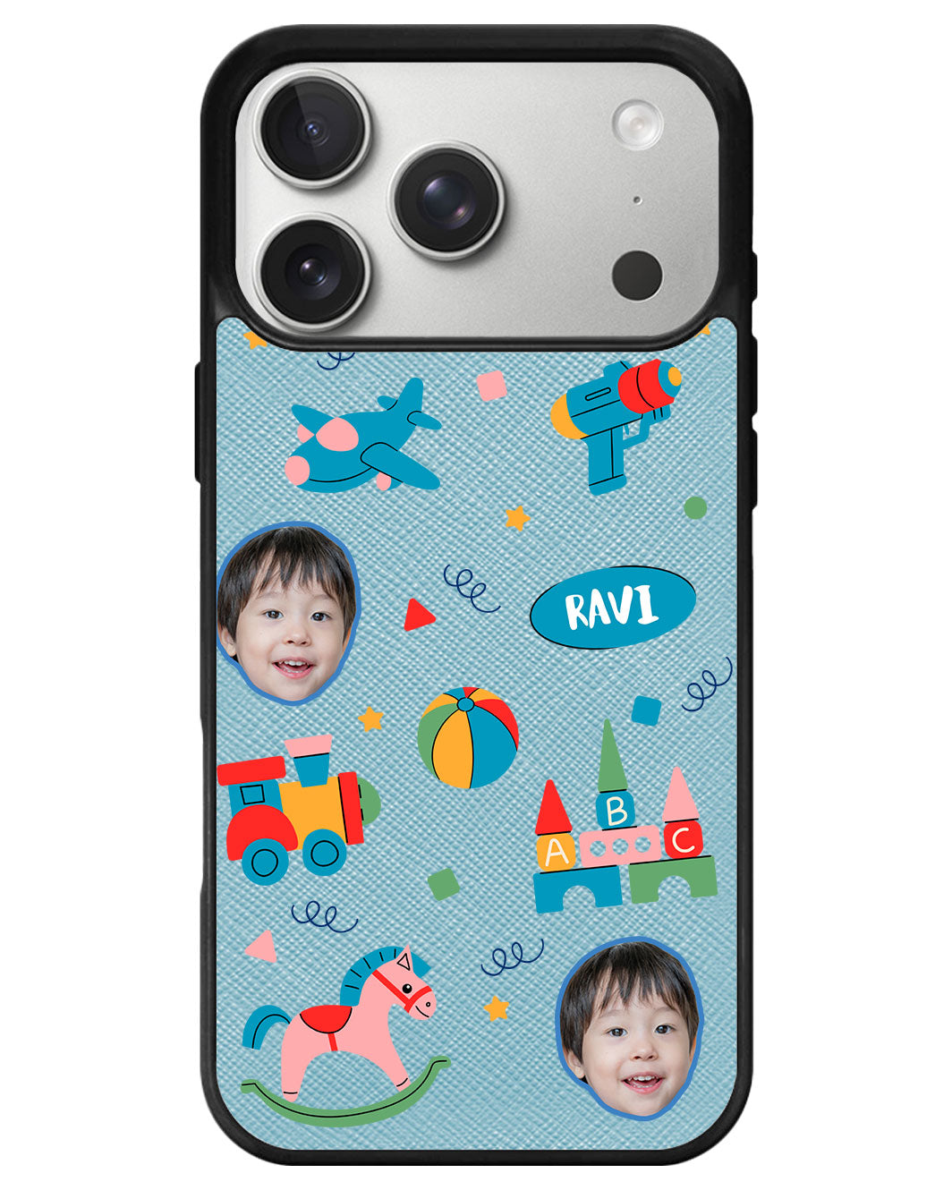 iPhone Leather Grip - Face Grid Boys Toys