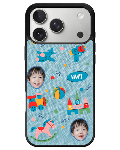 iPhone Leather Grip - Face Grid Boys Toys