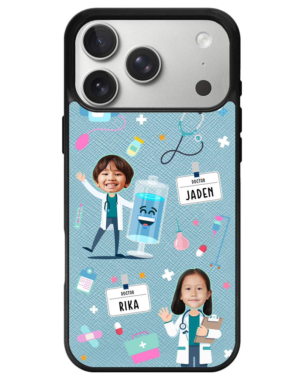 iPhone Leather Grip - Face Grid Dream Doctor