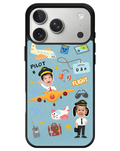 iPhone Leather Grip - Face Grid Dream Pilot