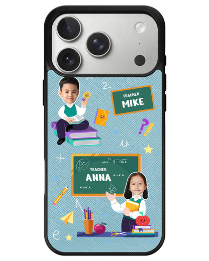 iPhone Leather Grip - Face Grid Dream Teacher