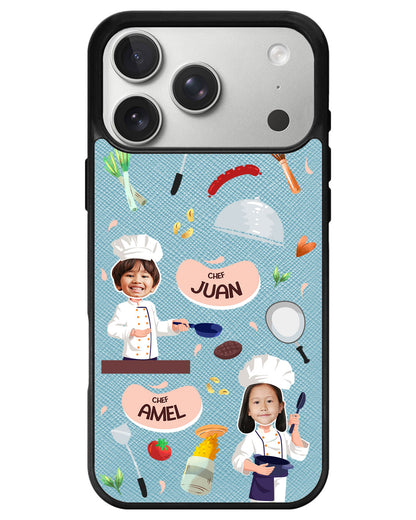 iPhone Leather Grip - Face Grid Dream Chef