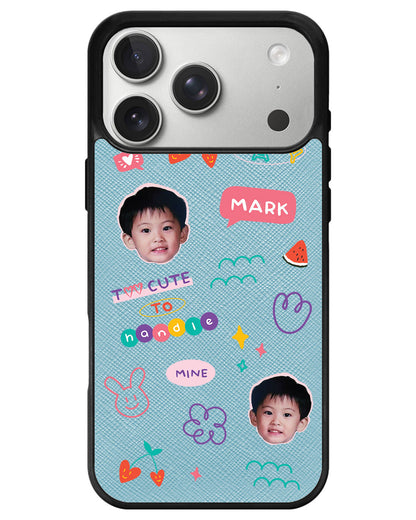 iPhone Leather Grip - Face Grid