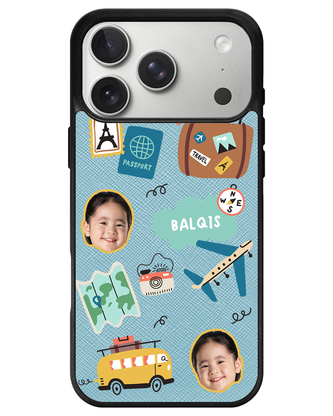 iPhone Leather Grip - Face Grid Travel