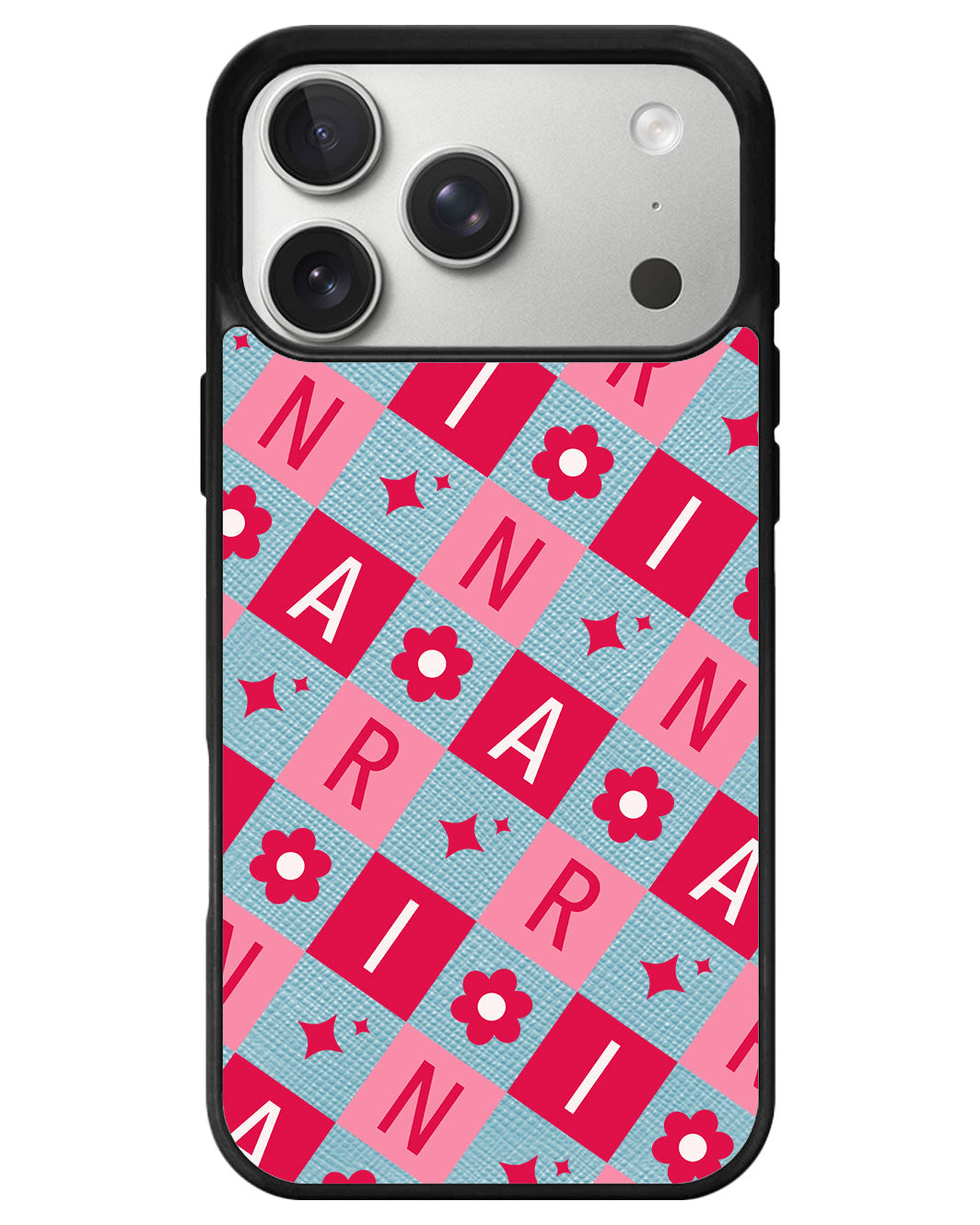 iPhone Leather Grip - Flower Grid Monogram 1.0