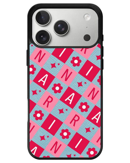 iPhone Leather Grip - Flower Grid Monogram 1.0
