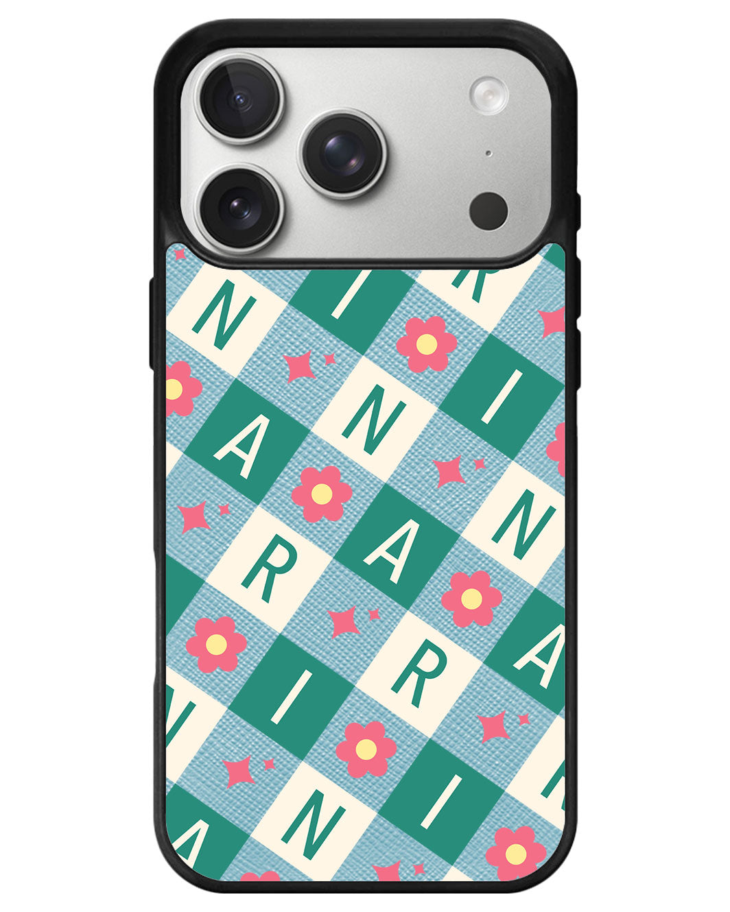 iPhone Leather Grip - Flower Grid Monogram 4.0