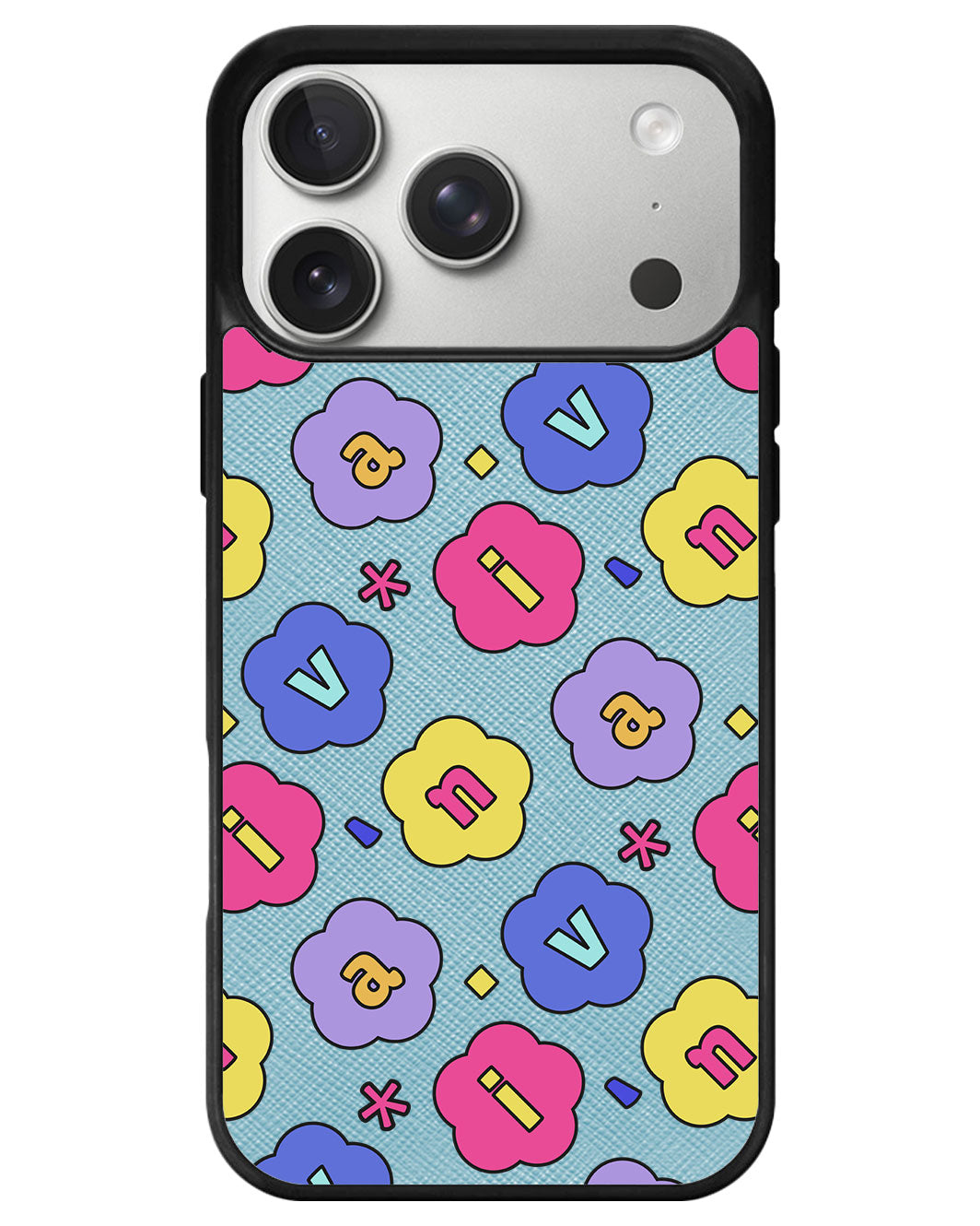 iPhone Leather Grip - Flower Petals Monogram 2.0