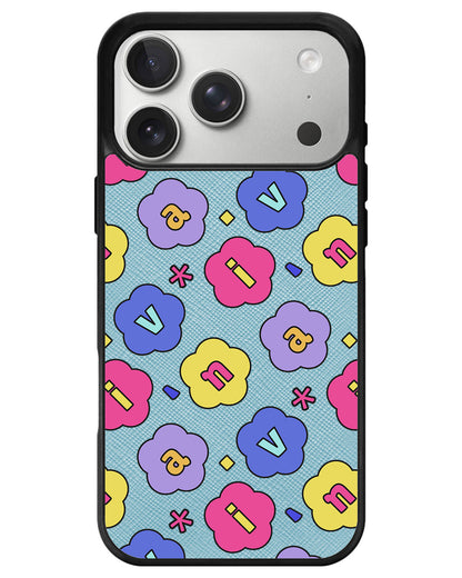 iPhone Leather Grip - Flower Petals Monogram 2.0