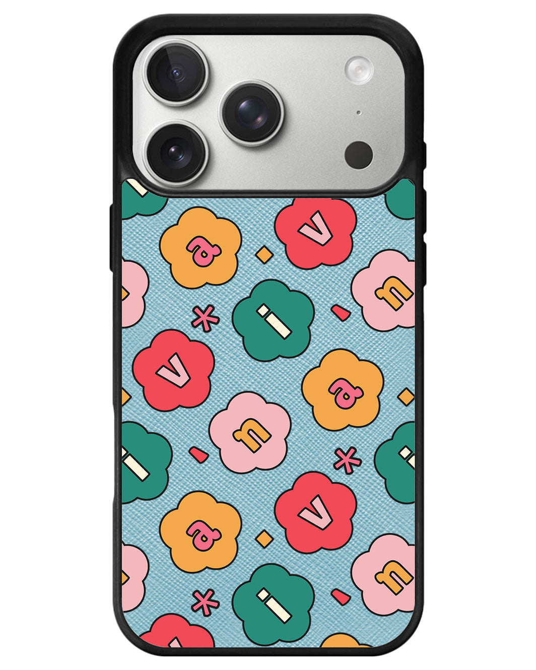 iPhone Leather Grip - Flower Petals Monogram 3.0