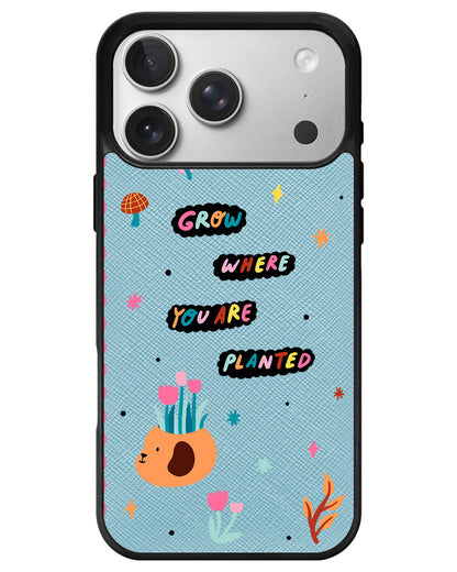 iPhone Leather Grip - Grow Where You Are Planted