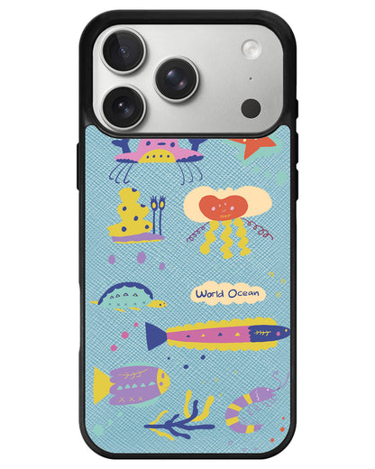 iPhone Leather Grip - Ocean World