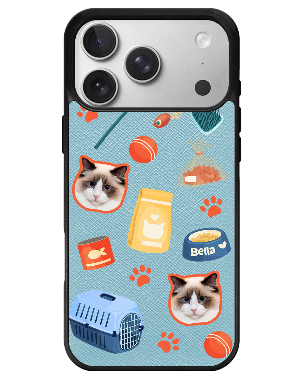 iPhone Leather Grip - Pet Grid Kitty Adventures