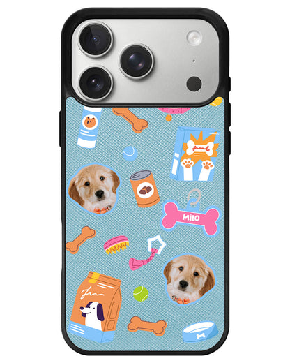 iPhone Leather Grip - Pet Grid Puppy Sweet Treats