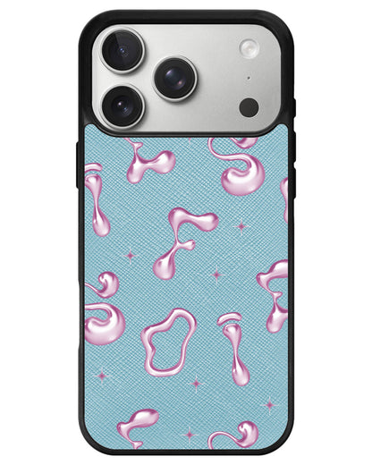 iPhone Leather Grip - Pink Chrome Monogram