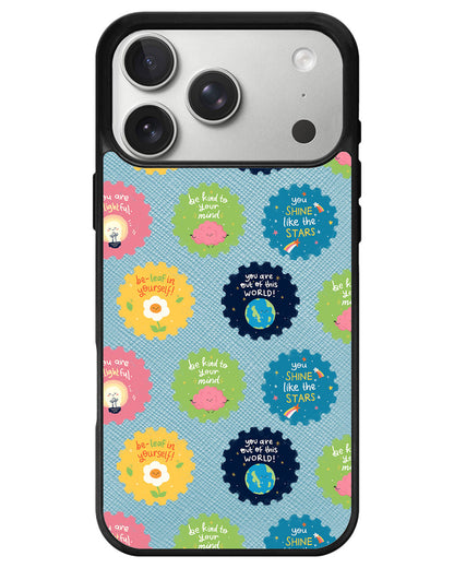iPhone Leather Grip - Quotes Stamps