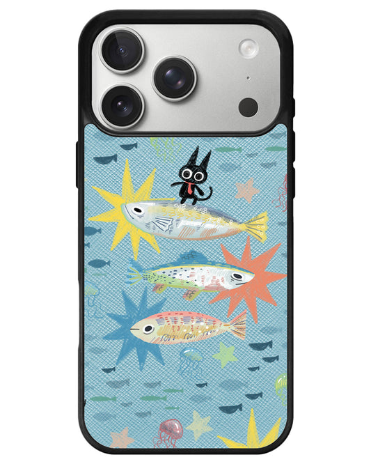 iPhone Leather Grip - The Fish Surfer