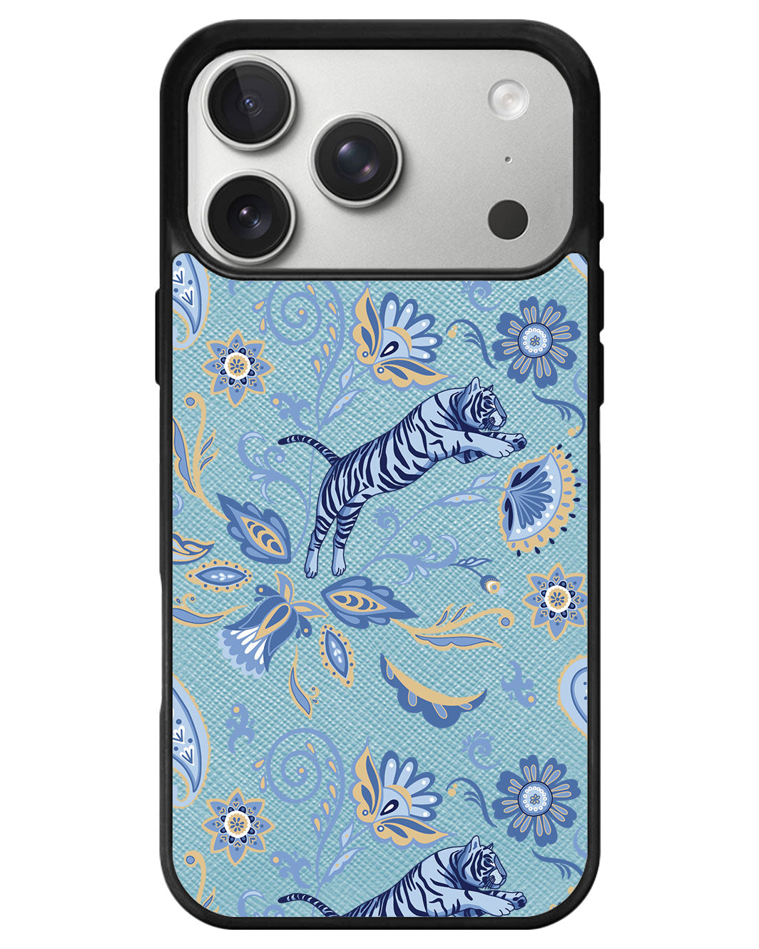 iPhone Leather Grip - Tiger & Floral