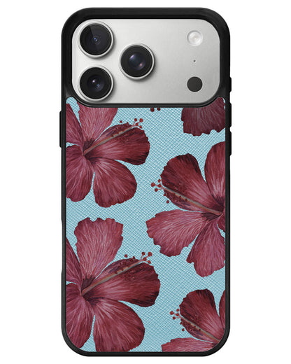 iPhone Leather Grip - Goth Hibiscus