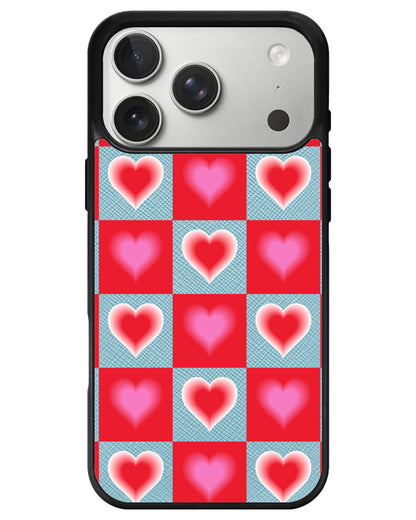 iPhone Leather Grip - Love Checkered