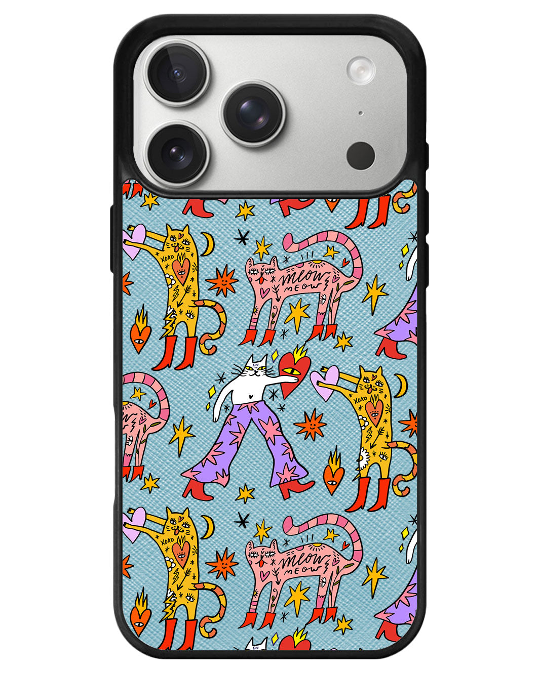 iPhone Leather Grip - Meow