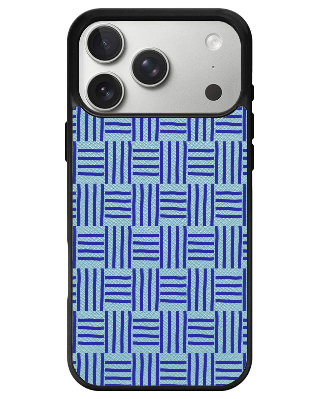 iPhone Leather Grip - Naval Checkered