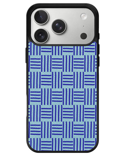 iPhone Leather Grip - Naval Checkered