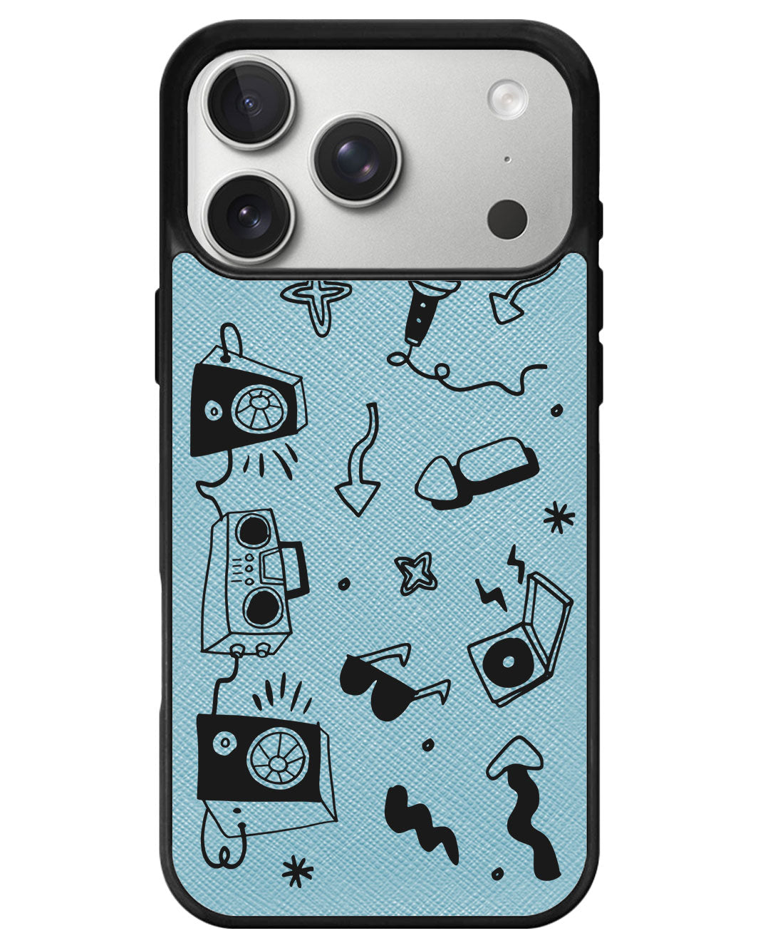 iPhone Leather Grip - Rock n Roll Black