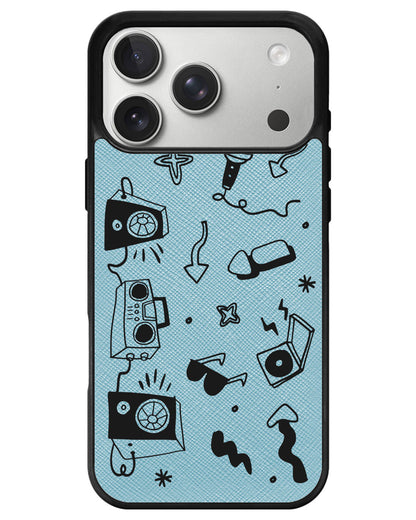 iPhone Leather Grip - Rock n Roll Black