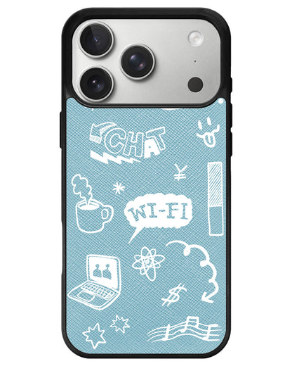 iPhone Leather Grip - Social White