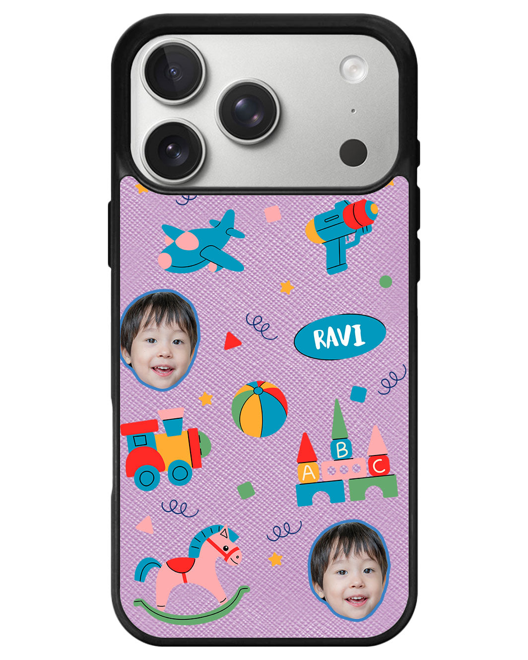 iPhone Leather Grip - Face Grid Boys Toys