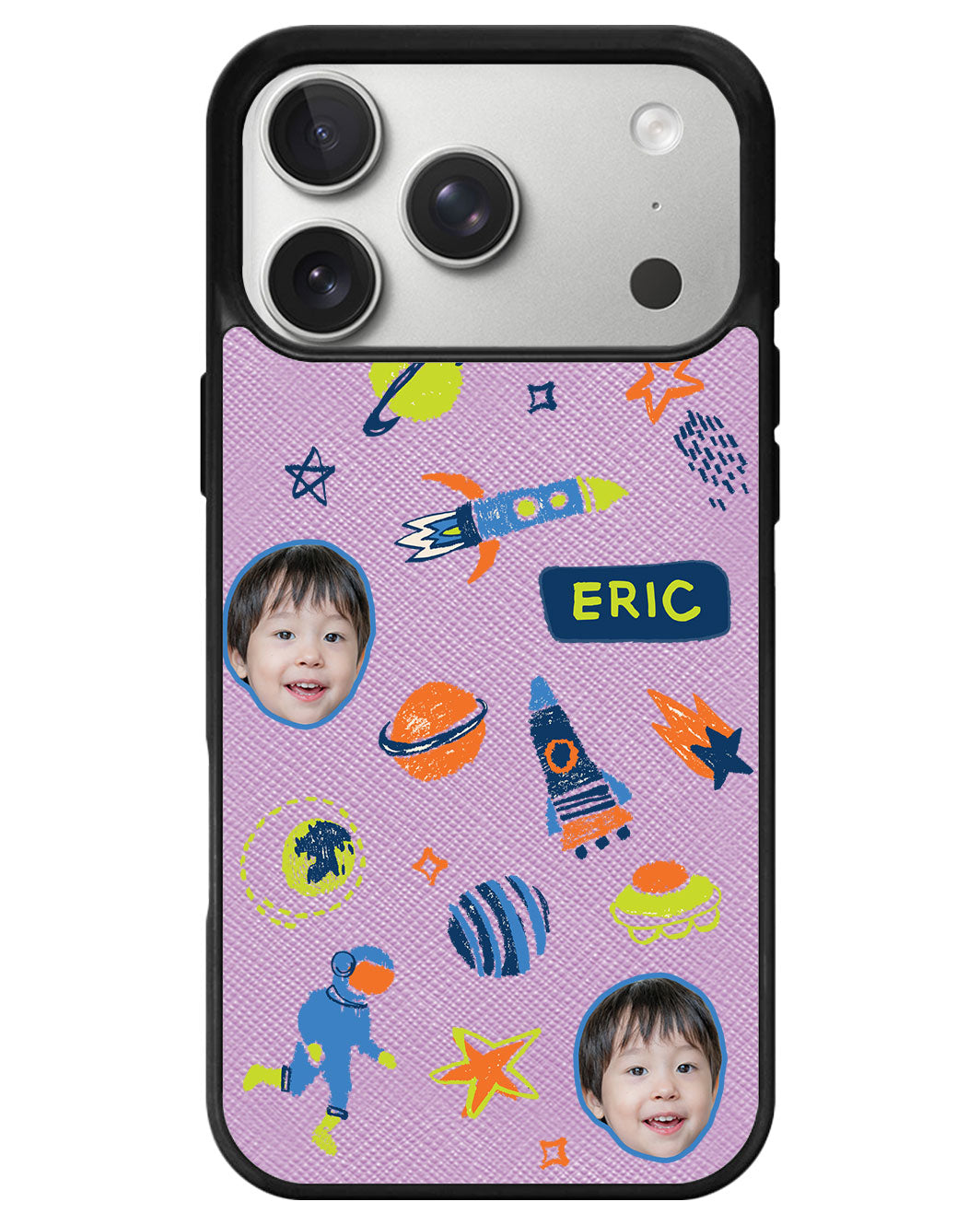 iPhone Leather Grip - Face Grid Galaxy