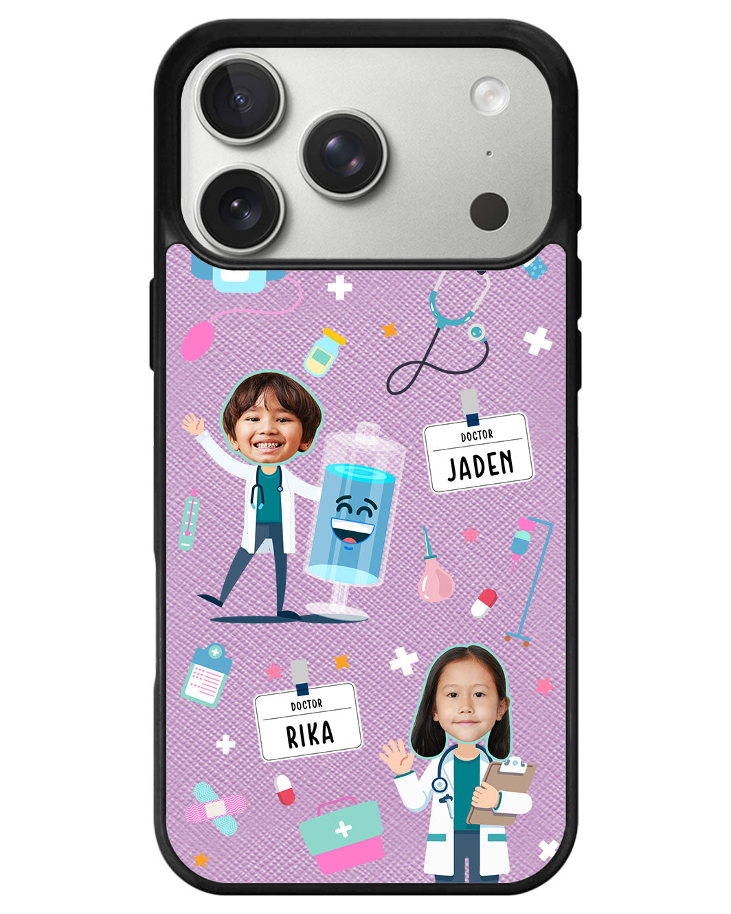 iPhone Leather Grip - Face Grid Dream Doctor