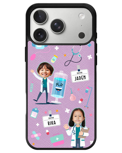 iPhone Leather Grip - Face Grid Dream Doctor