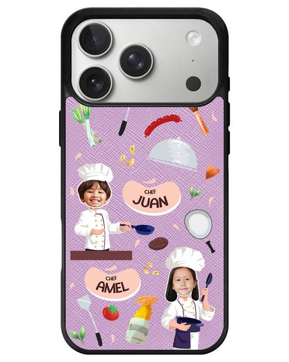 iPhone Leather Grip - Face Grid Dream Chef