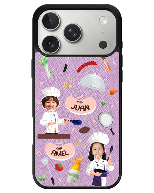 iPhone Leather Grip - Face Grid Dream Chef