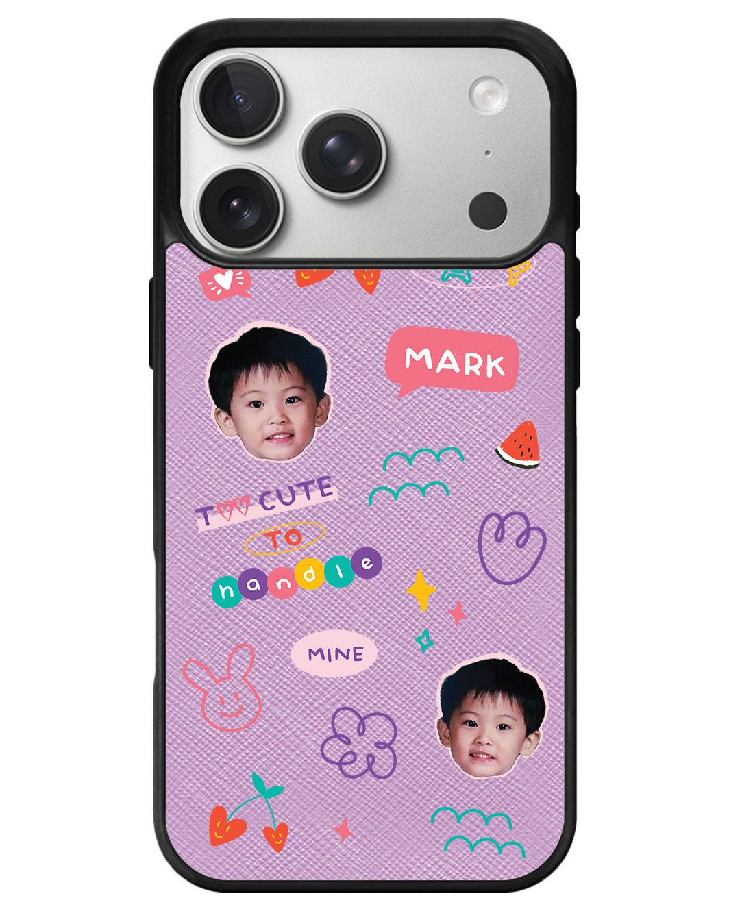 iPhone Leather Grip - Face Grid