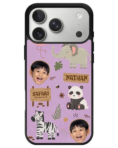 iPhone Leather Grip - Face Grid Safari 2.0