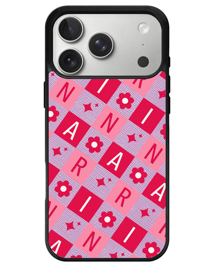 iPhone Leather Grip - Flower Grid Monogram 1.0