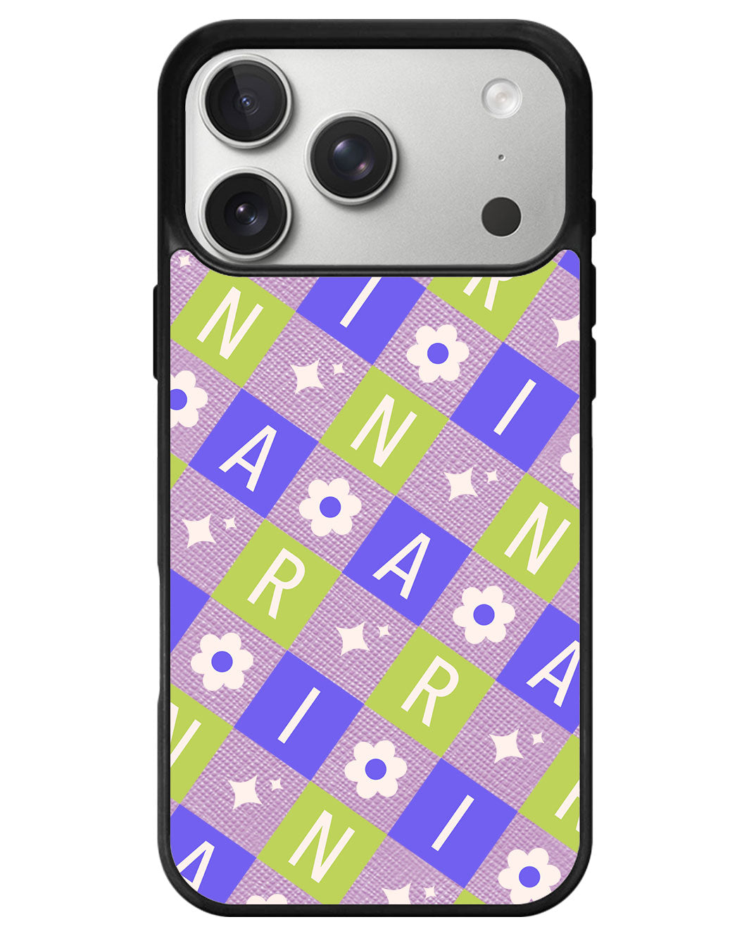 iPhone Leather Grip - Flower Grid Monogram 5.0