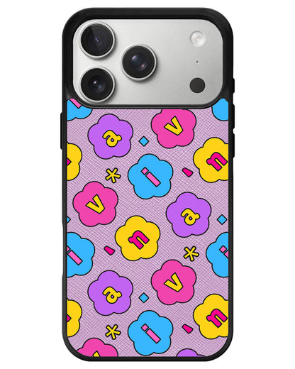 iPhone Leather Grip - Flower Petals Monogram 4.0