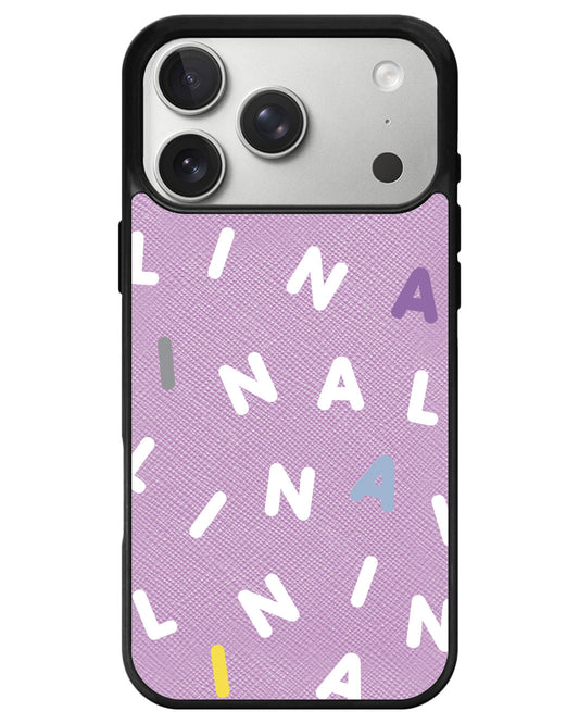 iPhone Leather Grip - CUSTOM MONOGRAM 2.0 White