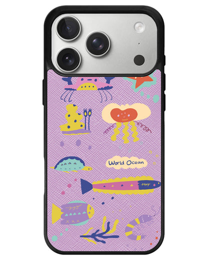 iPhone Leather Grip - Ocean World