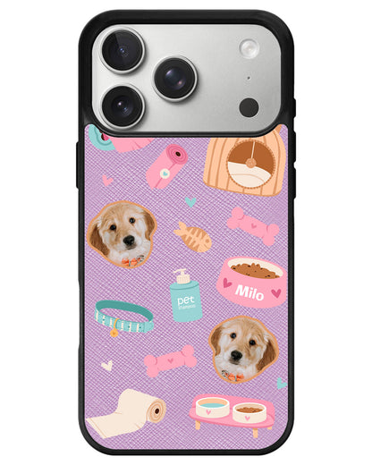 iPhone Leather Grip - Pet Grid Puppy Life