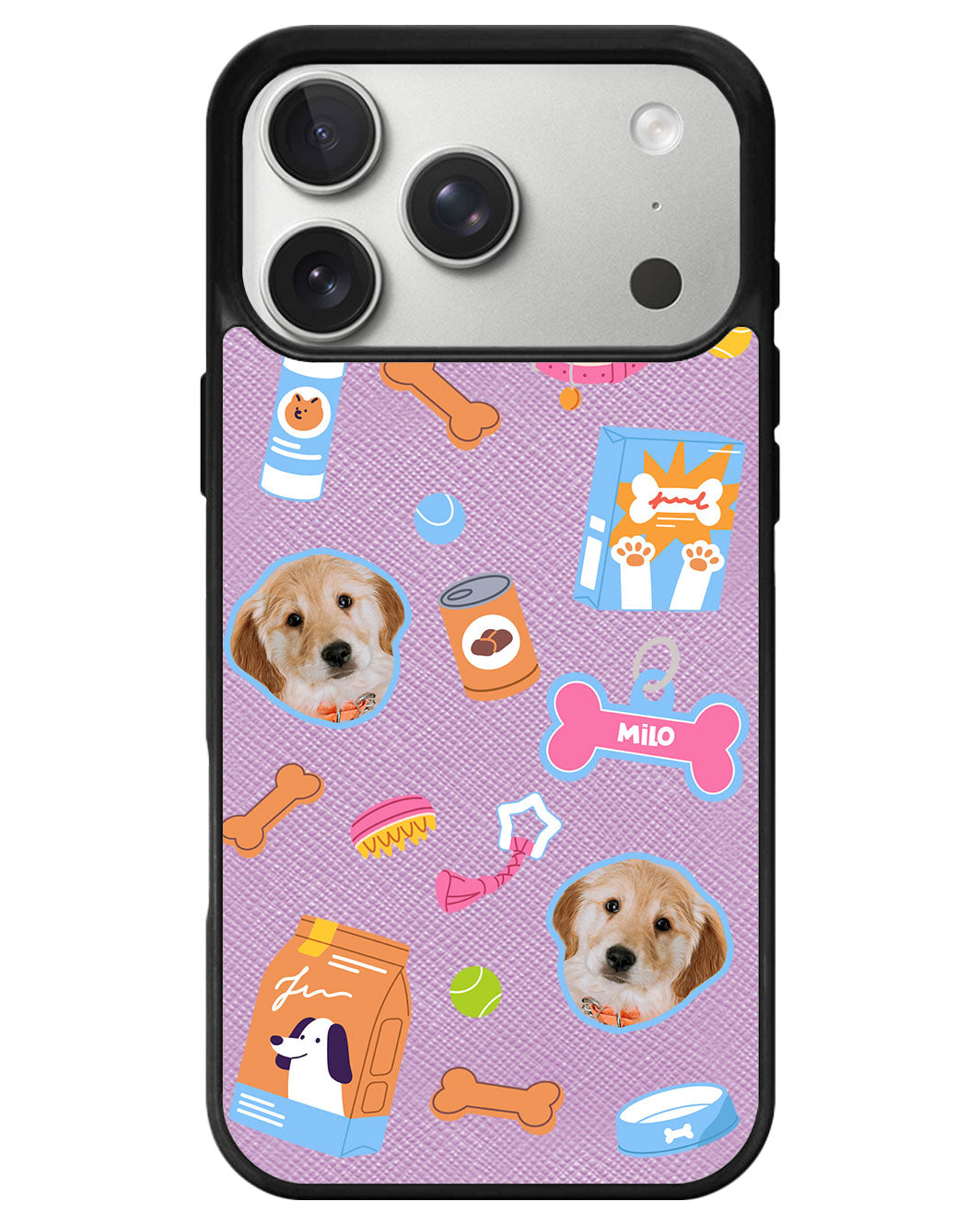 iPhone Leather Grip - Pet Grid Puppy Sweet Treats