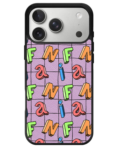 iPhone Leather Grip - Playful Monogram