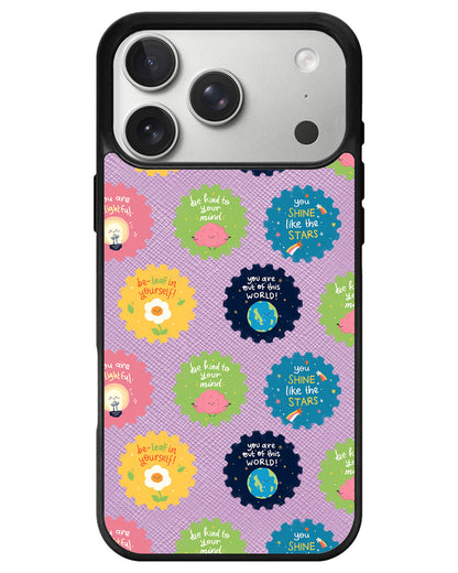 iPhone Leather Grip - Quotes Stamps