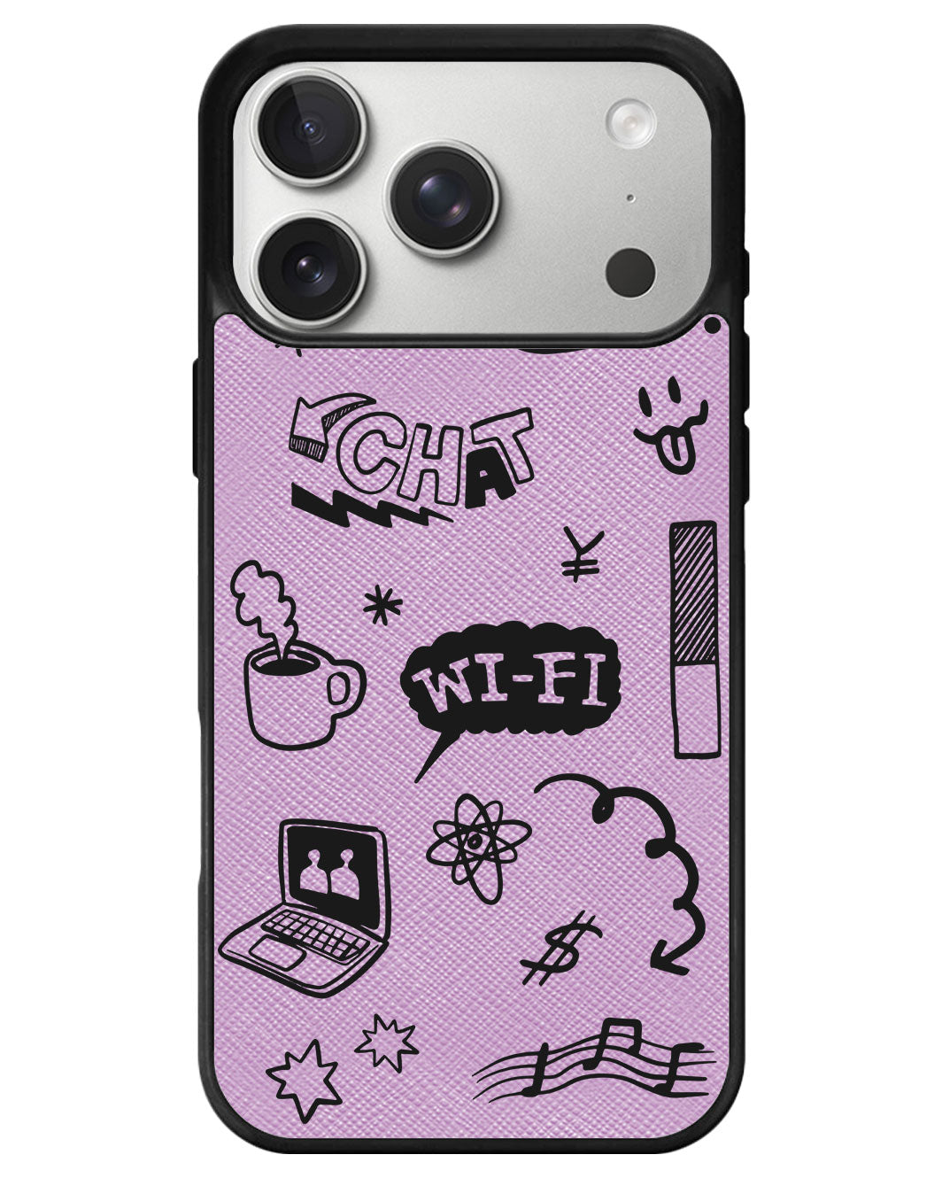 iPhone Leather Grip - Social Black