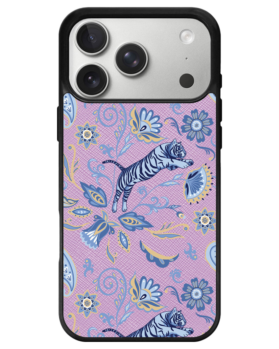 iPhone Leather Grip - Tiger & Floral