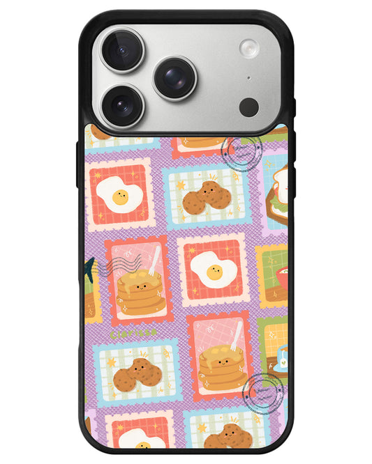 iPhone Leather Grip - Breakfast Menu Stamps